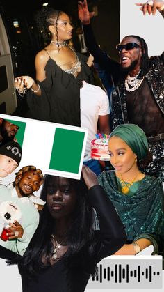 a collage of photos with people in different outfits and colors, including the flag of italy