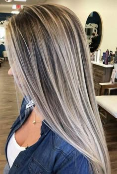 Hair Without Heat, Hair Color Highlights, Long Straight Hair, Cool Haircuts, Brunette Hair, Grey Hair