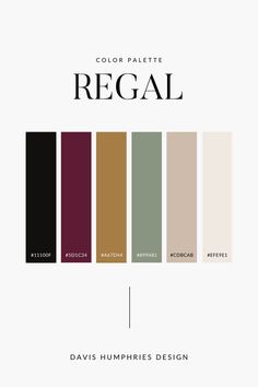 the color palette for regal by davis humphries design