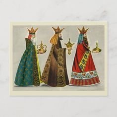 three different colored dresses with crowns on them