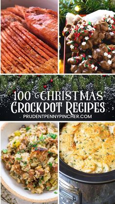 christmas crockpot recipes collage with text overlay