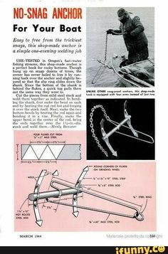 an advertisement for a boat with instructions on how to use the boat's anchor