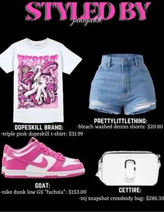 Back To School Outfits Board, Red Telfar Outfit, Outfits To Wear To A Theme Park, Pink Dunks Outfit Ideas, Dunks Outfit Ideas, Pink Dunks Outfit, Shein Inspired Outfits, Fashion Outfits Trendy, Back To School Outfits Ideas