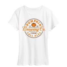 Get ready for spooky season in this women's pumpkin brewing co Halloween tee. Get ready for spooky season in this women's pumpkin brewing co Halloween tee. FEATURES Short sleeves CrewneckFABRIC & CARE Solid: cotton; Heather: cotton, polyester Machine wash Imported Size: Xxl. Color: White. Gender: female. Age Group: kids. Pattern: Graphic. Petite Size Chart, Ready For Halloween, Kids Pattern, Halloween Tees, Brewing Co, Womens Size Chart, Halloween Season, Pattern Graphic, Petite Size