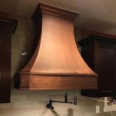 CUSTOM -Classic Copper Range Hood - H3 - Sinda Copper Brass Range Hood, Copper Kitchen Hood, Copper Texture, Metal Range Hood, Chimney Range Hood, Copper Hood, Copper Range Hood, Copper Kitchen Sink, Copper Backsplash