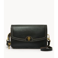 This LiteHide™ leather flap crossbody features 1 slide pocket, 1 zipper pocket ,1 back slide pocket, and 1 adjustable & detachable shoulder strap. Fossil leather products support responsible manufacturing via the Leather Working Group. Fossil Bags Women, Tory Burch Outlet, Coach Watch, Fossil Purse, Kate Spade Outlet, Michael Kors Outlet, Leather Products, Black Hardware, Black Cross Body Bag