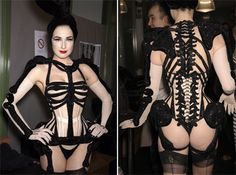 Jean-Paul Gaultier skeleton corset. Amazing!!! Camo Lingerie, Dita Von Teese Lingerie, Fashion And Beauty Tips, Fashion Tv