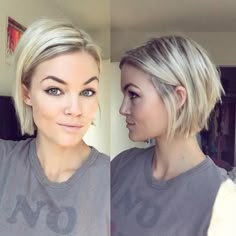 Blonde Chin-Length Bob                                                                                                                                                                                 More Short Straight Bob Hairstyles, Straight Bob Hairstyles, Bob Hairstyles For Fine Hair, Penteado Cabelo Curto, Short Hairstyle, Haircuts For Fine Hair, Short Bob Hairstyles, Hairstyles Haircuts