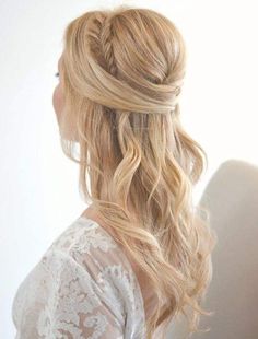 Adorable Half Up Half Down Wedding Hairstyles Half Pony Hairstyles, Braided Hair Tutorial, Wedding Hairstyles Half Up Half Down, Half Updo, Wedding Hair Down, Penteado Cabelo Curto, Wedding Hairstyles For Long Hair, Half Up Hair, Wedding Hair And Makeup