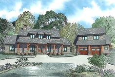 this is an artist's rendering of these luxury home plans for the lake side