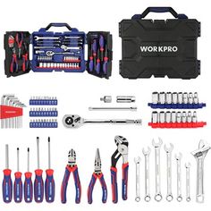 the workpro tool set is packed with tools and other items to make it easier for people to use