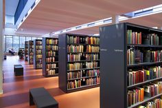 an empty library filled with lots of books