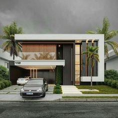 Best ideas for your house! Modern Bungalow House Design, Modern Minimalist House, Contemporary House Exterior, Bungalow Exterior, Small House Elevation Design, Modern Villa Design, Modern Bungalow House, Modern House Facades, Architect Design House