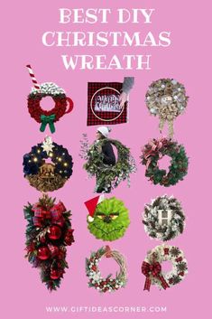 christmas wreaths with the words best diy christmas wreath