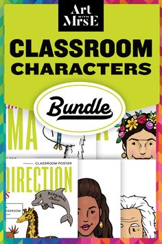 Examples of classroom posters with famous people giving advice and directions for classroom management help. Character Posters, School Creative, Student Motivation