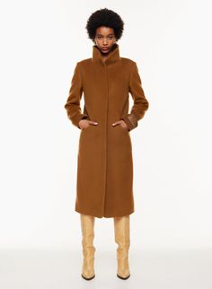 Wilfred THE COCOON LONG COAT NEW | Aritzia US Cocoon Coat Aritzia, Denim Vans, Wind Protection, Cocoon Coat, Brown Coat, Cashmere Coat, Princess Seam, Soft Wool, Funnel Neck