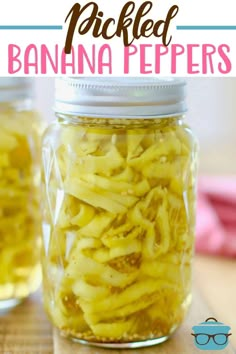 two jars filled with pickled banana peppers