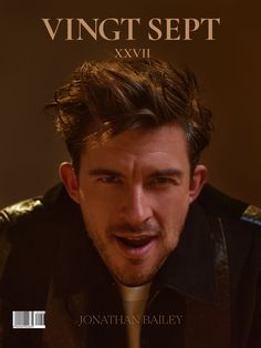 a magazine cover with a man wearing a leather jacket