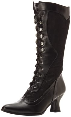 PRICES MAY VARY. WOMENS HALLOWEEN COSTUMES - Female lace up knee high boots ideal for Steampunk, Victorian, Vintage Dancer, Gothic Bride, Witch, Pilgrim, Magician, and Sorceress costumes LADIES COSTUME FOOTWEAR DETAILS - 100% Polyurethane and Lace with a synthetic sole BOOT MEASUREMENTS - 2.5" Stacked Heel, Shaft measures 13" from the arch STEP BACK INTO TIME - Victorian Steampunk boots are costume essentials to designing your Gothic Bride to Renaissance DIY costume ELLIE SHOES COSTUME COLLECTIO Tutorial Eyeliner, Steampunk Boots, Victorian Shoes, Granny Boots, Gothic Bride, Victorian Boots, Goth Boots, Gothic Boots, Ellie Shoes