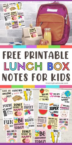 lunch box notes for kids with free printable lunchbox notes on the front and back