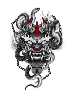 Dokkaebi Tattoo, Art Hand Tattoos, Japanese Demon Tattoo, Half Sleeve Tattoos Sketches, Japanese Tattoos For Men