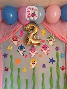 Baby Shark Diy Decorations, Pinkfong Birthday Party, Cumpleaños Baby Shark