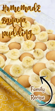 homemade banana pudding recipe in a glass dish