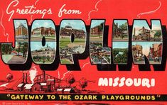 an old postcard from the 1950's features images of various towns