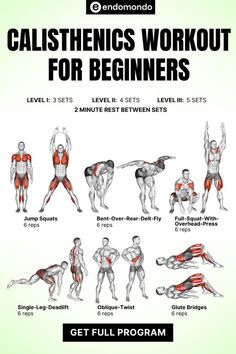 Start your fitness journey with this calisthenics workout for beginners. Learn easy bodyweight exercises that build strength and flexibility. Perfect for anyone new to fitness. Get started today!
 ... less Kinetic Workout Exercise, Stretches Before Workout For Beginners, Beginner Bodyweight Workout For Men, Bicep Calisthenics Workout, Calisthenics Workout Plan For Beginners, Stretching For Men, Calisthenics Exercises List, Free Calisthenics Workout Plan, Bodyweight Strength Workout