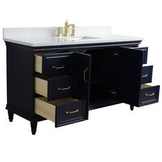 a bathroom vanity with two drawers and a sink