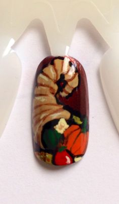 Thanksgiving nail art:  Cornucopia Nail Thanksgiving, Thanksgiving Nail Ideas, Turkey Nails, Simple Toe Nails, Thanksgiving Nail Designs, Thanksgiving Nail Art, Thanksgiving Nail, Fall Nail Art Designs, Thanksgiving Design