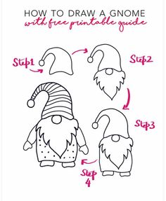 how to draw gnomes with free printable guide