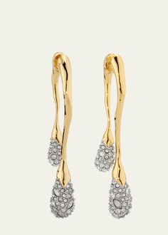 Alexis Bittar Solanales Front-Back Double Drop Crystal Earrings Luxury Crystal Diamond Drop Earrings, Luxury Faceted Drop Earrings, Luxury Diamond-cut Dangle Earrings, Luxury Diamond-cut Linear Earrings, Alexis Bittar Earrings, Alexis Bittar Jewelry, Front Back Earrings, Travel Size Perfume, Link Earrings