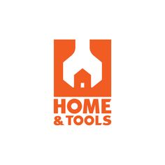 the logo for home and tools, which is designed to look like an orange house