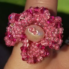 This Handmade, Intricately Beaded W/Seed Beads To Create A Pink And Fuchsia Hibiscus Flower Bloom With A Real Fresh Water Pearl In The Middle. The Ring Itself Is Also Made Of Beads, Making The Ring Incredibly Comfortable W/No Sharp Edges. The Ring Is A Size 6 This Is A Very Sturdy Ring And Very Well Made. Thanks For Looking! Follow Me For More Daily Must Haves In All Sizes Handmade Adjustable Flower Shaped Ring, Elegant Adjustable Pink Flower Ring, Hibiscus Ring, Adjustable Multicolor Beaded Flower Ring, Handmade Pink Flower-shaped Rings, Cowgirl Ring, Pink Heart Rings, Beads Making, Purple Rings