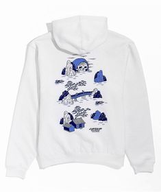 Fleece-lined interiors and a large fixed hood grant the hoodie ample warmth, while the white colorway keeps the sweatshirt simple and easy on the eyes. Sketchy Tank, Hoodie Zumiez, Nike Sb Blazer, Strapback Hats, White Hoodie, Signature Style, Music Art