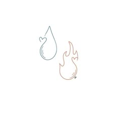 two fire and water logos on a white background, one is blue and the other is orange