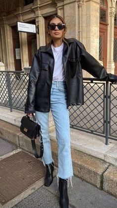 Look Legging, Pastel Outfit, Leather Jacket Outfits, Looks Black, Winter Mode, 가을 패션, Autumn Outfit, Outfit Inspo Fall