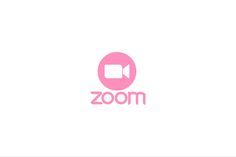 the zoom logo is pink and has a speaker in it's center, which reads zoom