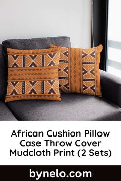 African Cushion Pillow Case Throw Cover Mudcloth Print 2 Sets-2 Sets of Bogolan Cushion Pillow Case Mud Cloth Pillow Set, African Print Pillows Cushion Covers, Cushion Bed, African Traditions, Mudcloth Pillow, Bed Bedroom, Printed Carpet, African Mud Cloth, Unique Pillows