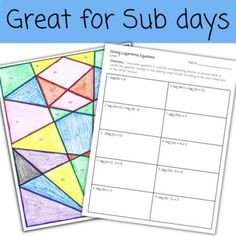 two worksheets with the words great for sub days