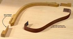 a woodworking project showing how to make a curved handle