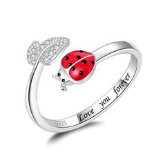 PRICES MAY VARY. Design inspiration: Daisy represents pure and innocent love, while Ladybug symbolize warm, sunshine and hope, and it is also a lucky messager & protector. This Enamel Ladybug Daisy ring has a special meaning - Ladybug guard the small daisy like your pure love, which also brings the hope and lucky of love. Inside the ring engraved "I love you", it is a meaningful jewelry for you and your love. Ideal Gifts: Miraculous ladybug ring can bring luck to people. Miraculous Ladybug Acces Adjustable Hallmark Jewelry For Gifts, Inspirational White Jewelry For Valentine's Day, Adjustable Meaningful Jewelry For Gifts, Cute White Jewelry As Gift, Cute White Jewelry For Gift, Cute White Jewelry For Gifts, Personalized Novelty Jewelry As Gifts, Cute White Jewelry For Mother's Day, Novelty Personalized Jewelry For Gift