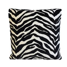 a black and white zebra print pillow