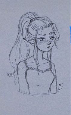 a drawing of a girl with long hair