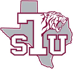 the south carolina state university logo is shown in red and gray, with a tiger's head on it