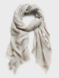 Accent your look with this soft scarf, crafted in a lightweight gauze fabric so you can layer it through the seasons.  Length: 78" (198cm) Width: 28" (71cm) Casual Solid Shawl Scarves, Casual Solid Shawl Scarf, Casual Beige Shawl For Spring, Casual Cream Scarves One Size Fits All, Casual Solid Color Shawl Scarves, Casual Scarves For Summer, One Size Beige Scarves For Spring, Casual Solid Color Scarves For Summer, Chic Solid Scarves For Spring