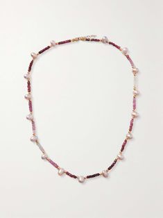 JIA JIA + NET SUSTAIN gold, ruby and pearl necklace Modern Beaded Jewelry, Ruby And Pearl, Net Sustain, Czech Jewelry, The Bling Ring, Expensive Taste, Bling Rings, Precious Gems, Pink Pearl