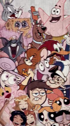 an image of many cartoon characters together