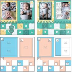 a baby's photo is shown in two different frames, with the same color scheme